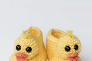 Duckling Baby Booties Crochet Pattern