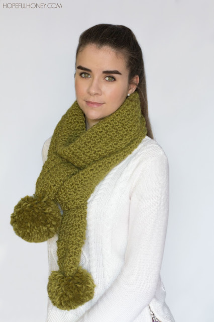 Chunky Cottontail Scarf Crochet Pattern - Hopeful Honey