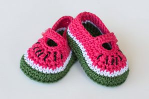 Watermelon Baby Booties – Crochet Pattern