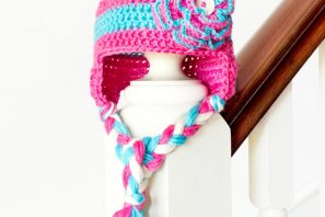 Floral Baby Earflap Hat Crochet Pattern